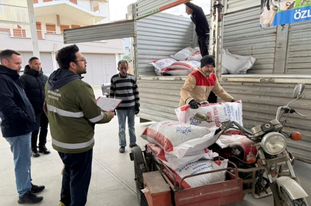 Büyükbaş Hayvan Sahibi Üreticilere Yem Desteği Verildi